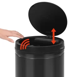 vidaXL Prullenbak met automatische sensor 70 L koolstofstaal zwart