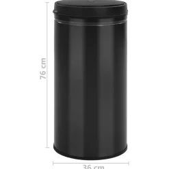 vidaXL Prullenbak met automatische sensor 70 L koolstofstaal zwart