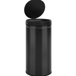 vidaXL Prullenbak met automatische sensor 70 L koolstofstaal zwart
