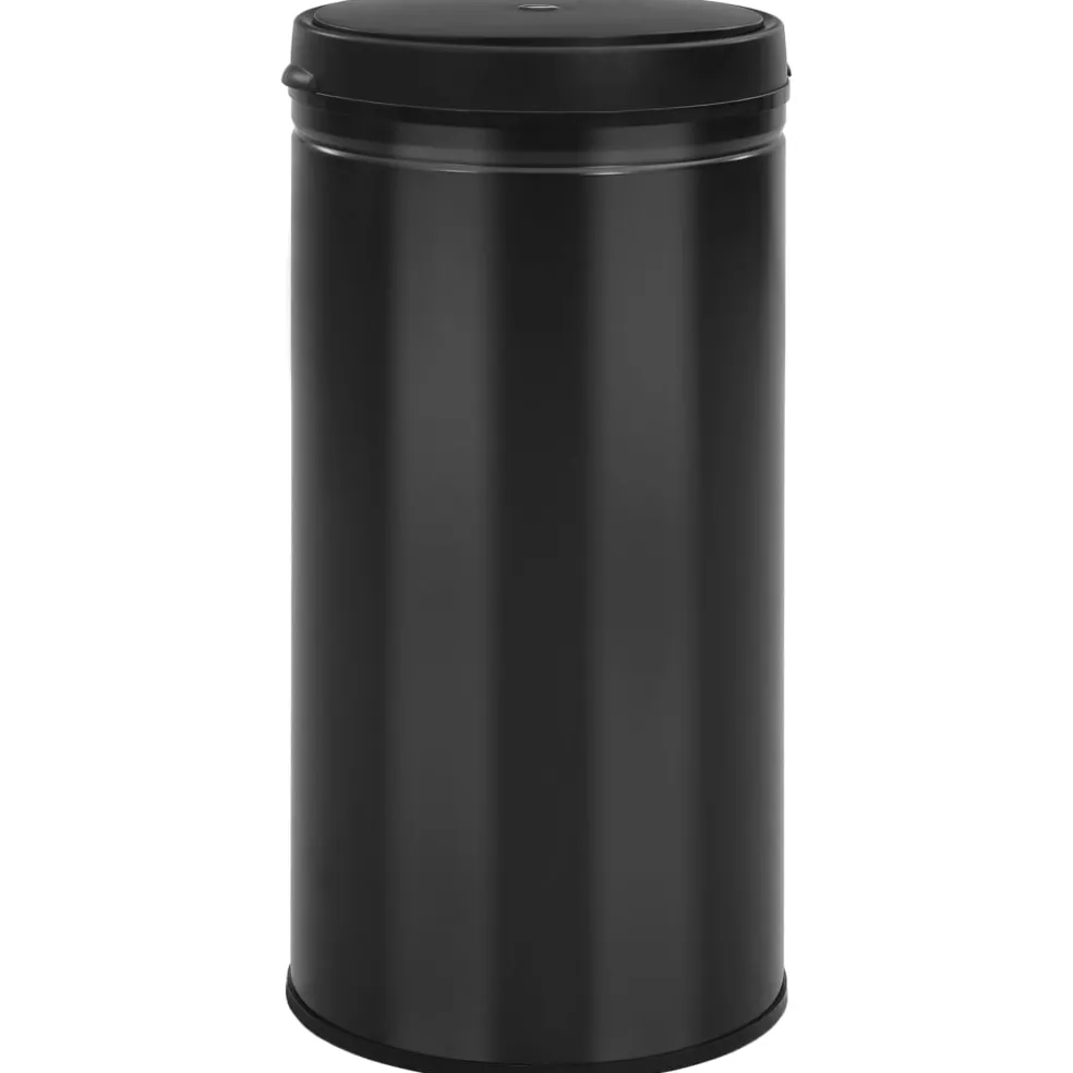 vidaXL Prullenbak met automatische sensor 70 L koolstofstaal zwart