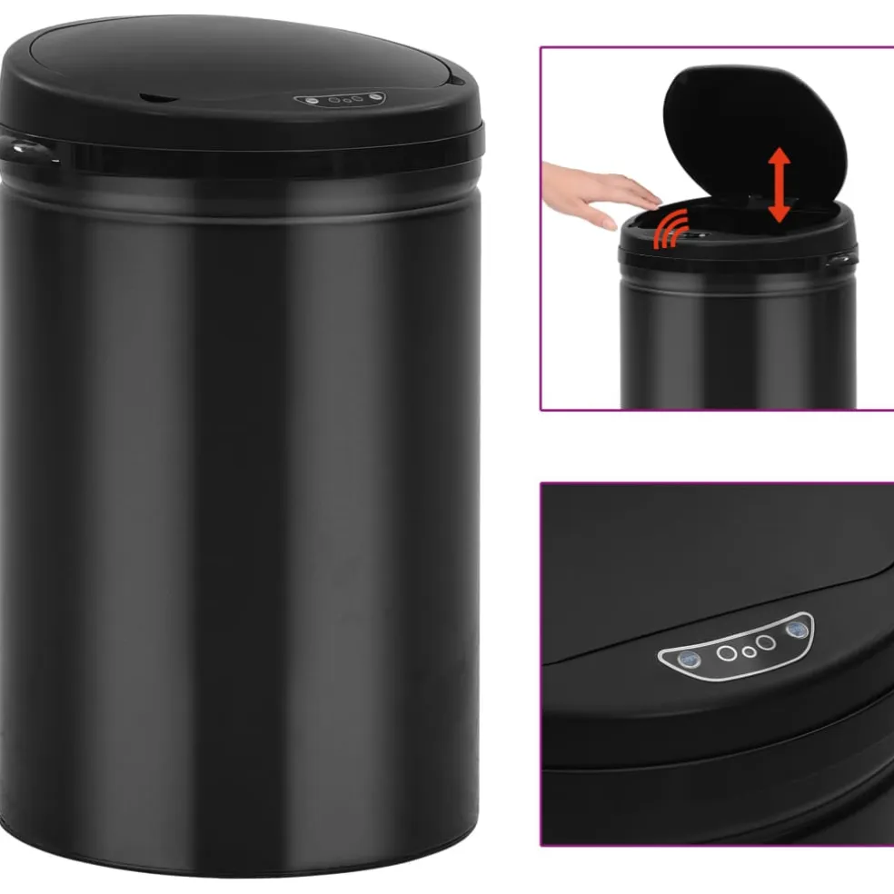 vidaXL Prullenbak met automatische sensor 60 L roestvrij staal