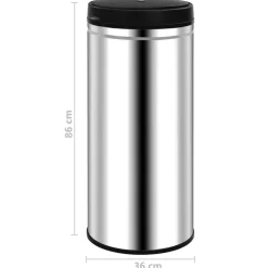vidaXL Prullenbak met automatische sensor 80 L roestvrij staal