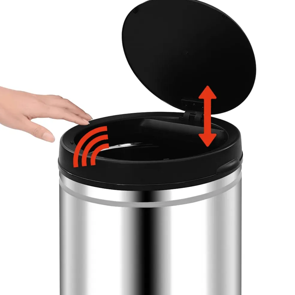 vidaXL Prullenbak met automatische sensor 70 L roestvrij staal