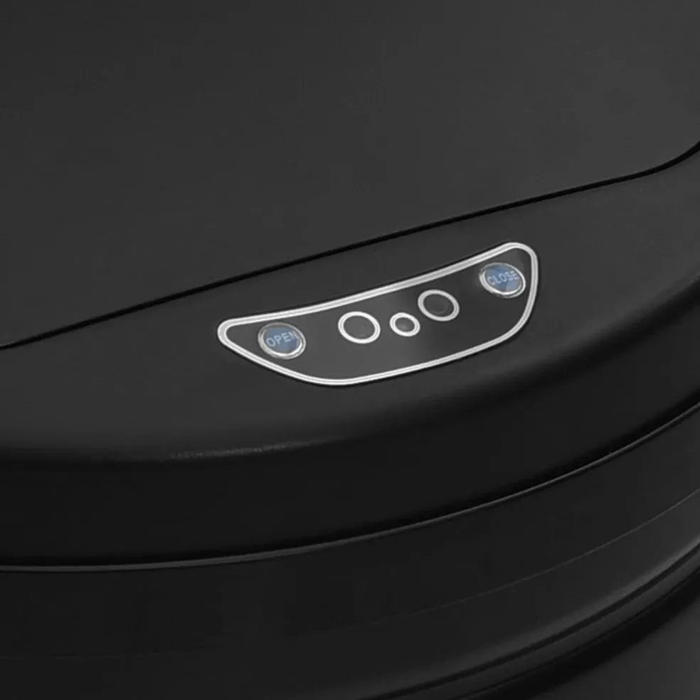 vidaXL Prullenbak met automatische sensor 50 L koolstofstaal zwart