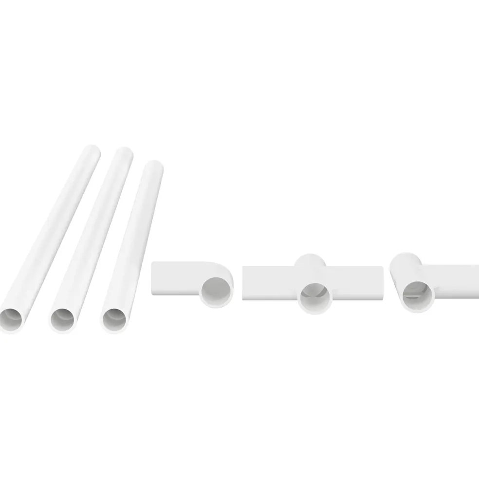 vidaXL PVC Pijp 2 st Wit 12,2 x 1,8 x 500 mm PP en PE