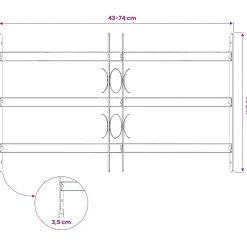 vidaXL Raam Beveiligingsgrill 75,5 x 45 cm Gegalvaniseerd staal