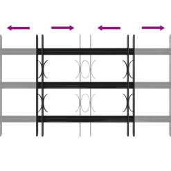 vidaXL Raam Beveiligingsgrill 75,5 x 45 cm Gegalvaniseerd staal