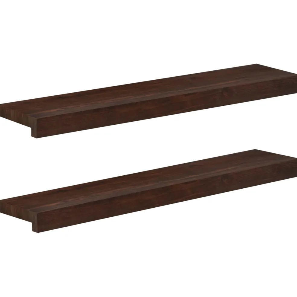 vidaXL Raamkozijnen 2 st Donkerbruin 70 x 15 x 2 cm Massief beukenhout
