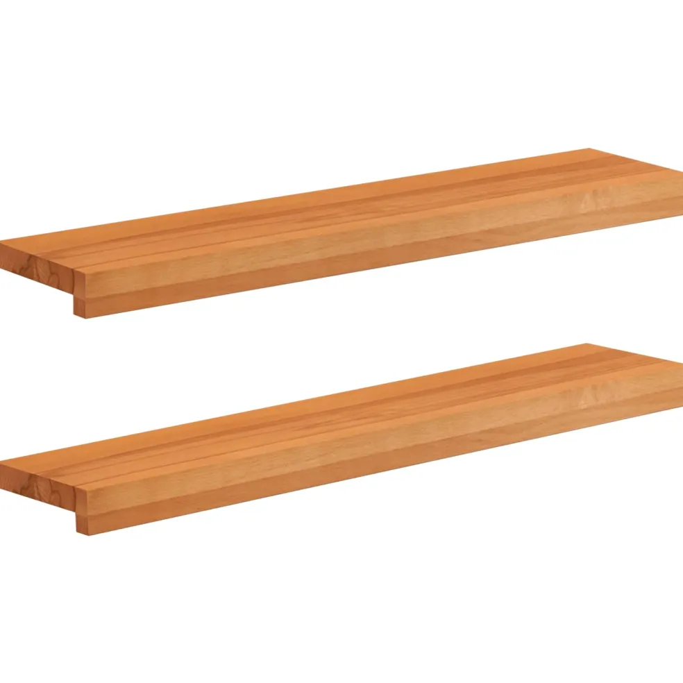 vidaXL Raamkozijnen 2 st Licht Bruin 70 x 15 x 2 cm Massief beukenhout