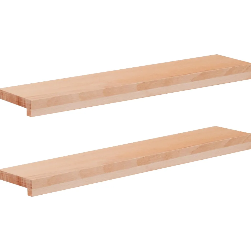 vidaXL Raamkozijnen 2 st Naturel 70 x 15 x 2 cm Massief beukenhout