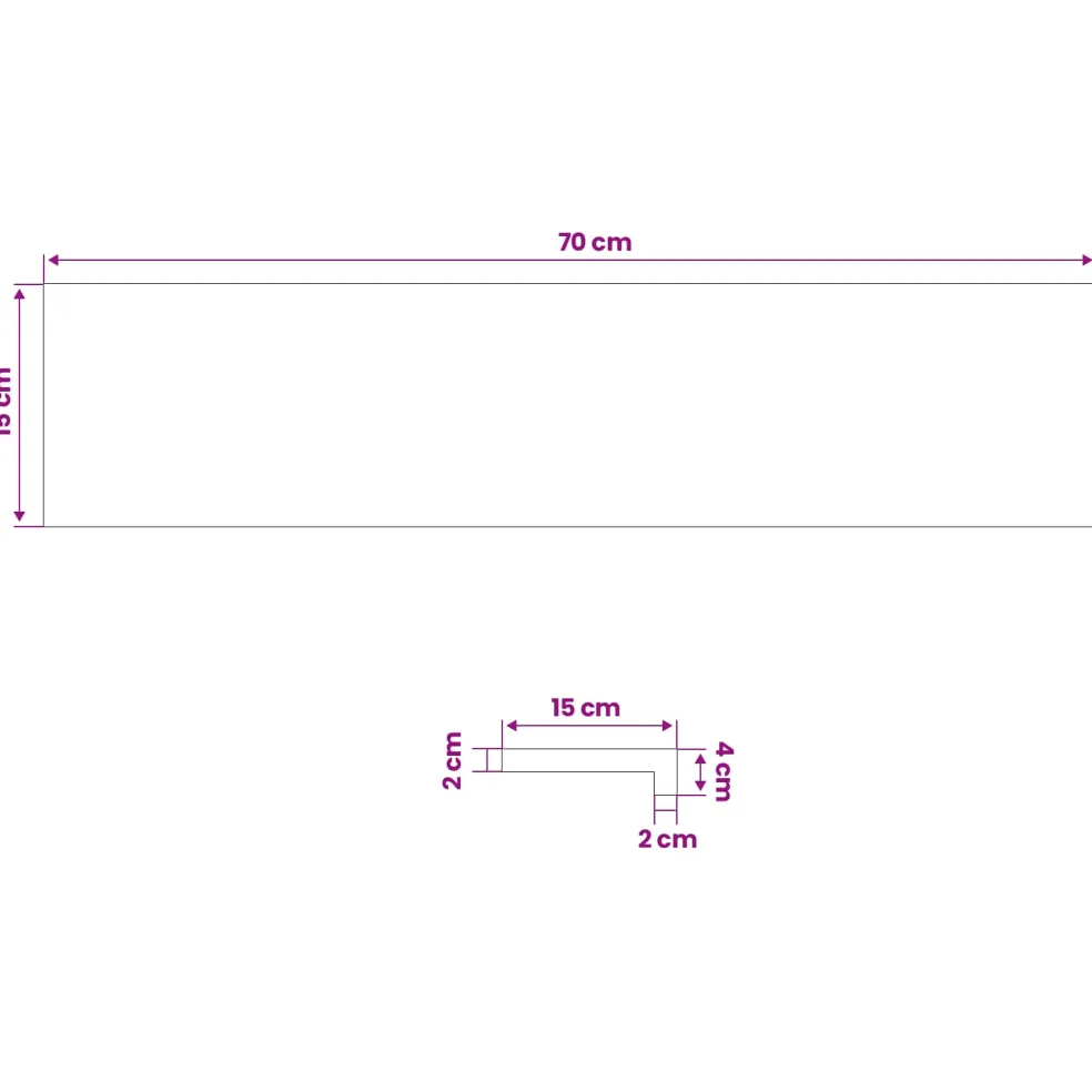 vidaXL Raamkozijnen 2 st Wit 70 x 15 x 2 cm Massief Eikenhout