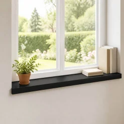 vidaXL Raamkozijnen 2 st Zwart 80x 15 x 2 cm Massief beukenhout