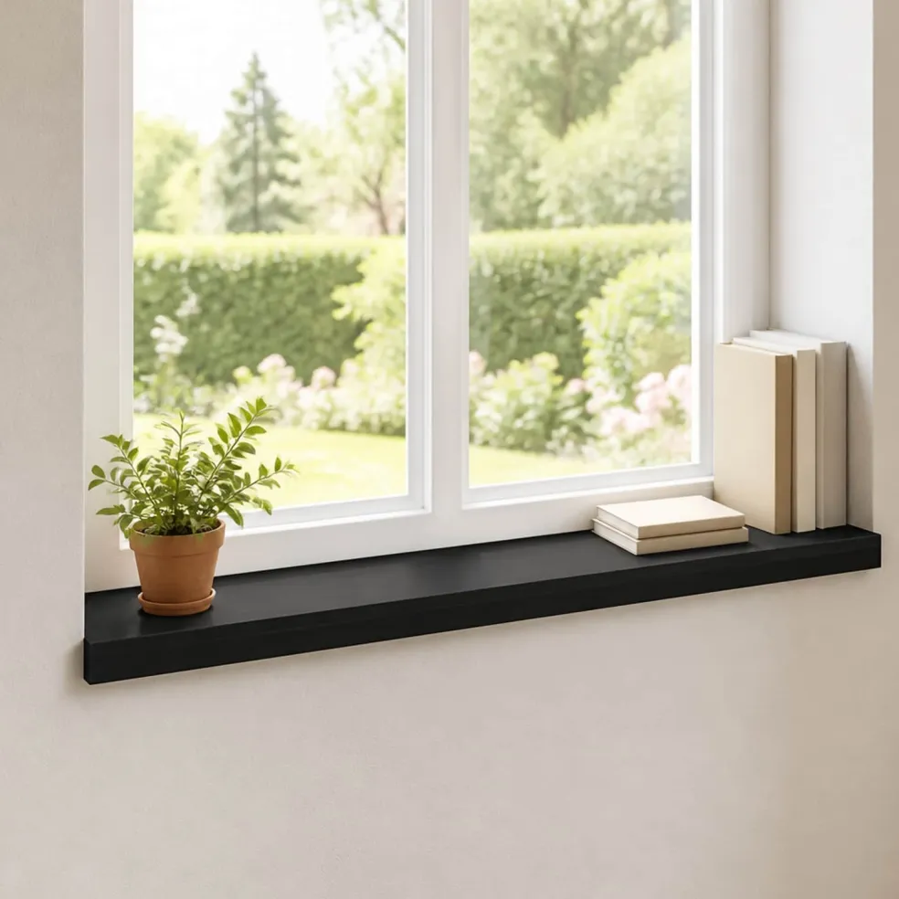 vidaXL Raamkozijnen 2 st Zwart 80x 15 x 2 cm Massief beukenhout