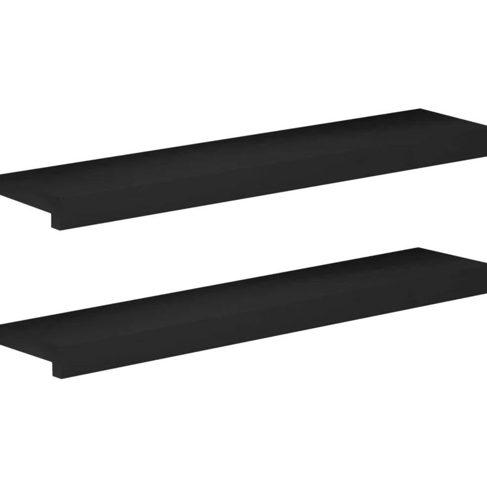 vidaXL Raamkozijnen 2 st Zwart 80x 15 x 2 cm Massief beukenhout