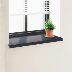 vidaXL Raamsokkel Antraciet met houten nerf 60 x 45 x 4,5 cm PVC