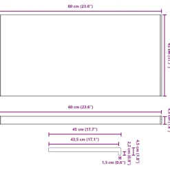 vidaXL Raamsokkel Antraciet met houten nerf 60 x 45 x 4,5 cm PVC
