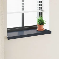 vidaXL Raamsokkel Antraciet met houten nerf 60 x 35 x 4,5 cm PVC