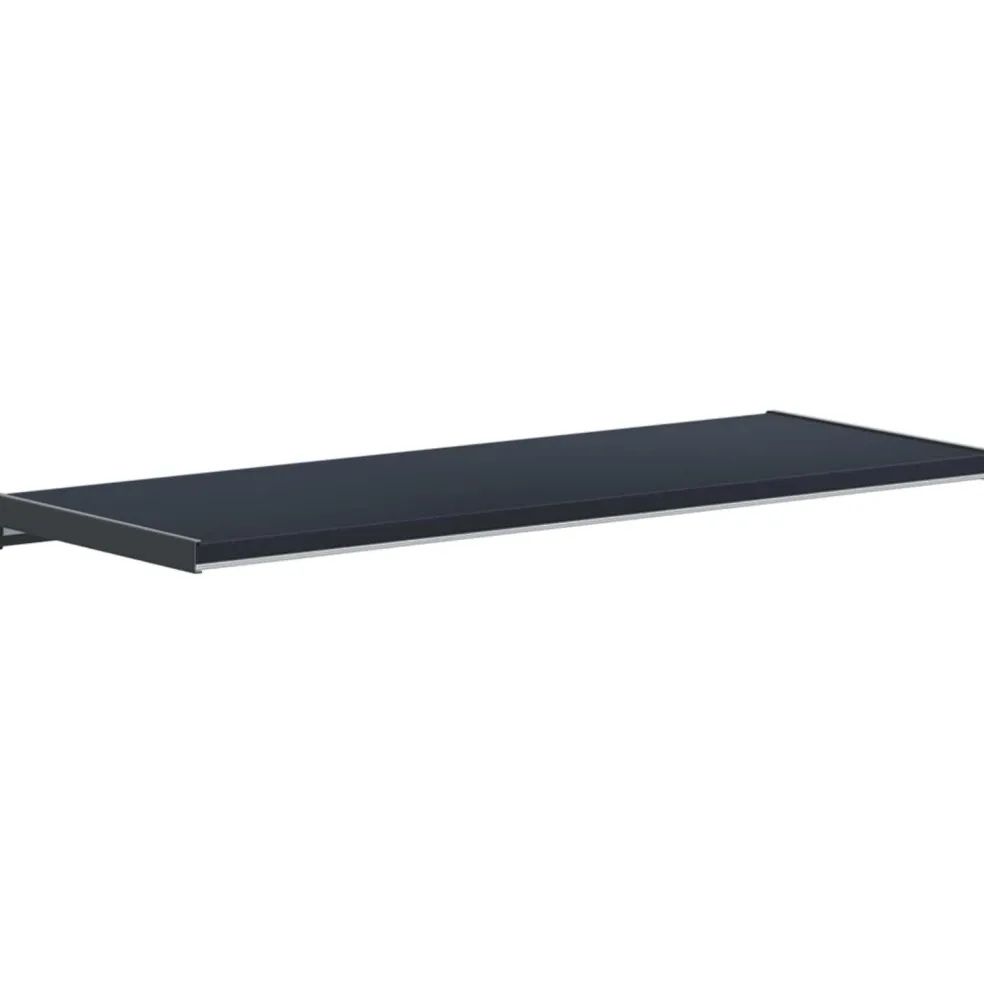 vidaXL Raamsokkel Antraciet met houten nerf 60 x 35 x 4,5 cm PVC