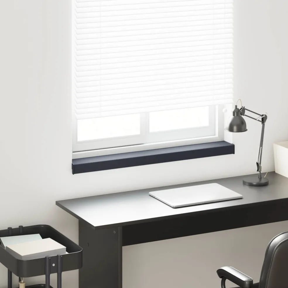 vidaXL Raamsokkel Antraciet met houten nerf 60 x 10 x 4,5 cm PVC