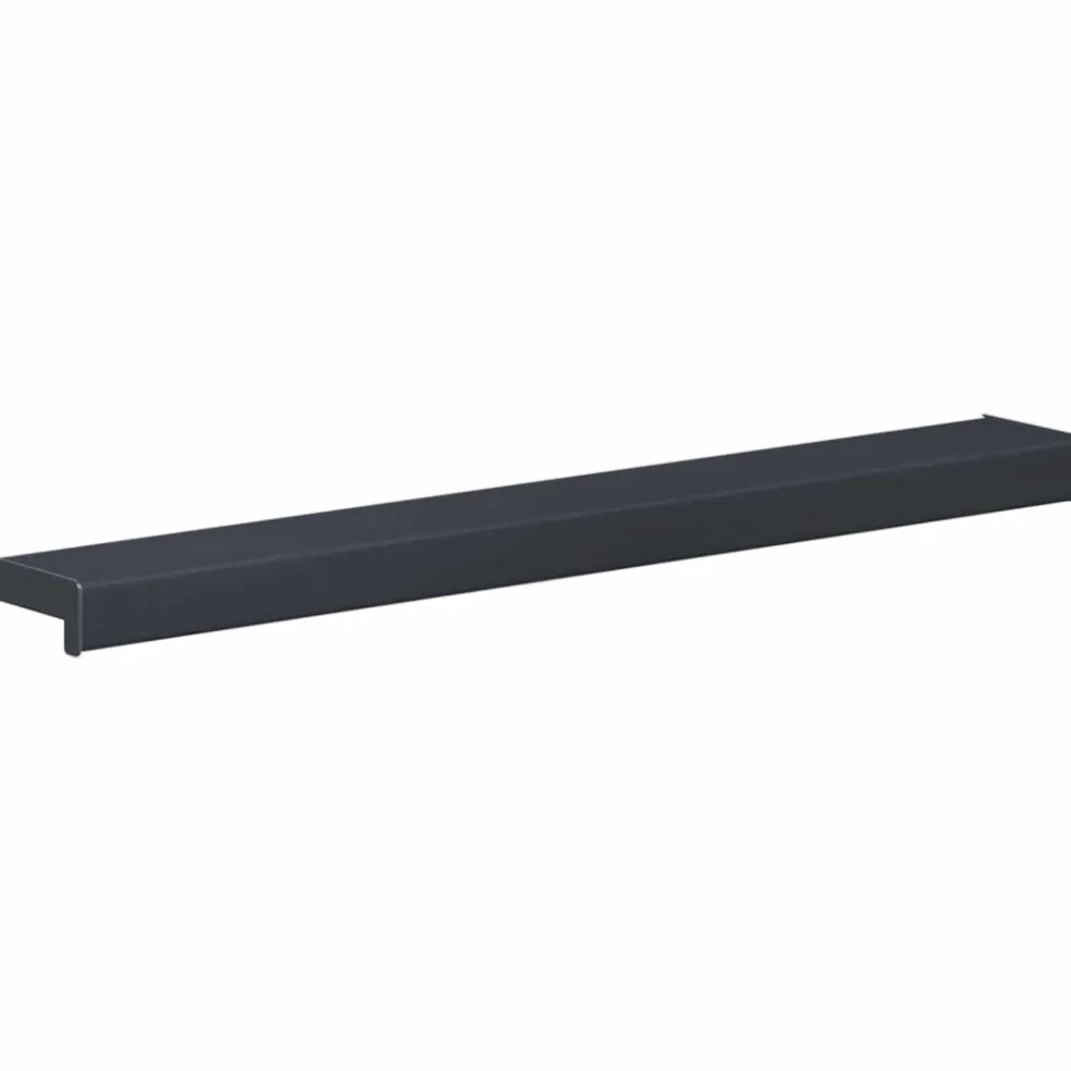 vidaXL Raamsokkel Antraciet met houten nerf 60 x 10 x 4,5 cm PVC