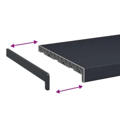 vidaXL Raamsokkel Antraciet met houten nerf 60 x 30 x 4,5 cm PVC