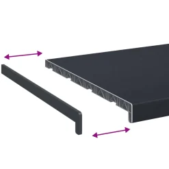 vidaXL Raamsokkel Antraciet met houten nerf 60 x 40 x 4,5 cm PVC