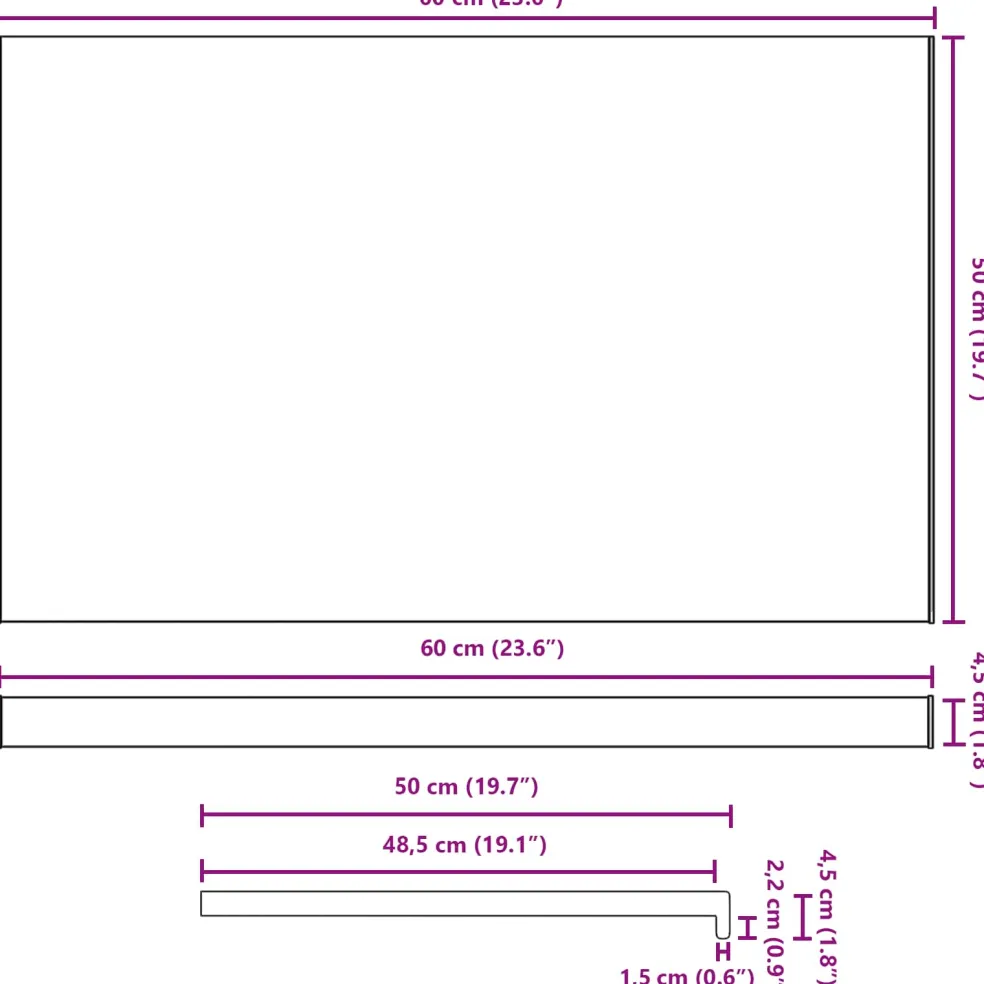 vidaXL Raamsokkel Bruin hout 60 x 50 x 4,5 cm PVC