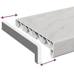 vidaXL Raamsokkel Marmer textuur 60 x 25 x 4,5 cm PVC