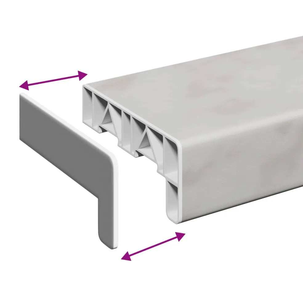 vidaXL Raamsokkel Marmer textuur 60 x 10 x 4,5 cm PVC
