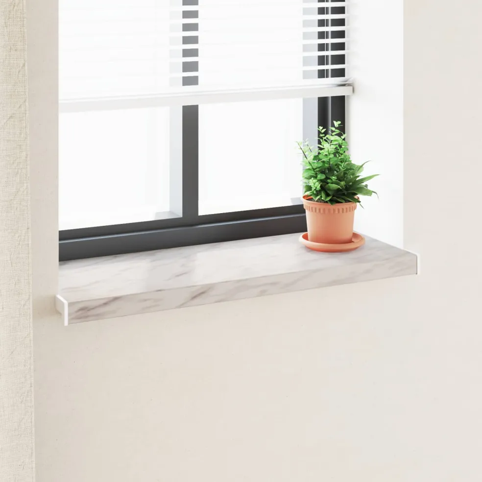 vidaXL Raamsokkel Marmer textuur 60 x 35 x 4,5 cm PVC