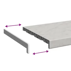 vidaXL Raamsokkel Marmer textuur 60 x 35 x 4,5 cm PVC