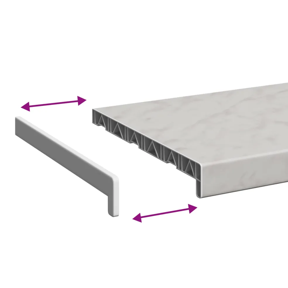 vidaXL Raamsokkel Marmer textuur 60 x 35 x 4,5 cm PVC
