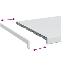vidaXL Raamsokkel Wit 60 x 40 x 4,5 cm PVC