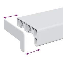 vidaXL Raamsokkel Wit 60 x 15 x 4,5 cm PVC
