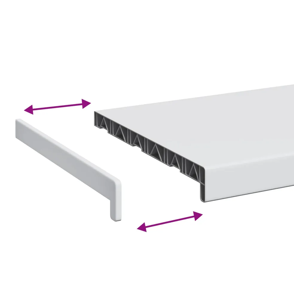 vidaXL Raamsokkel Wit 60 x 30 x 4,5 cm PVC