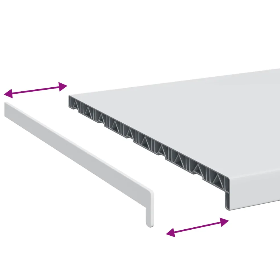 vidaXL Raamsokkel Wit 60 x 50 x 4,5 cm PVC