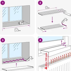 vidaXL Raamsokkel Wit 60 x 35 x 4,5 cm PVC