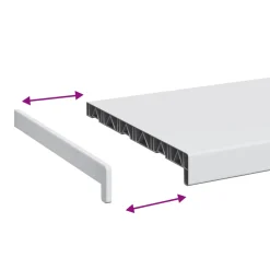 vidaXL Raamsokkel Wit 60 x 35 x 4,5 cm PVC
