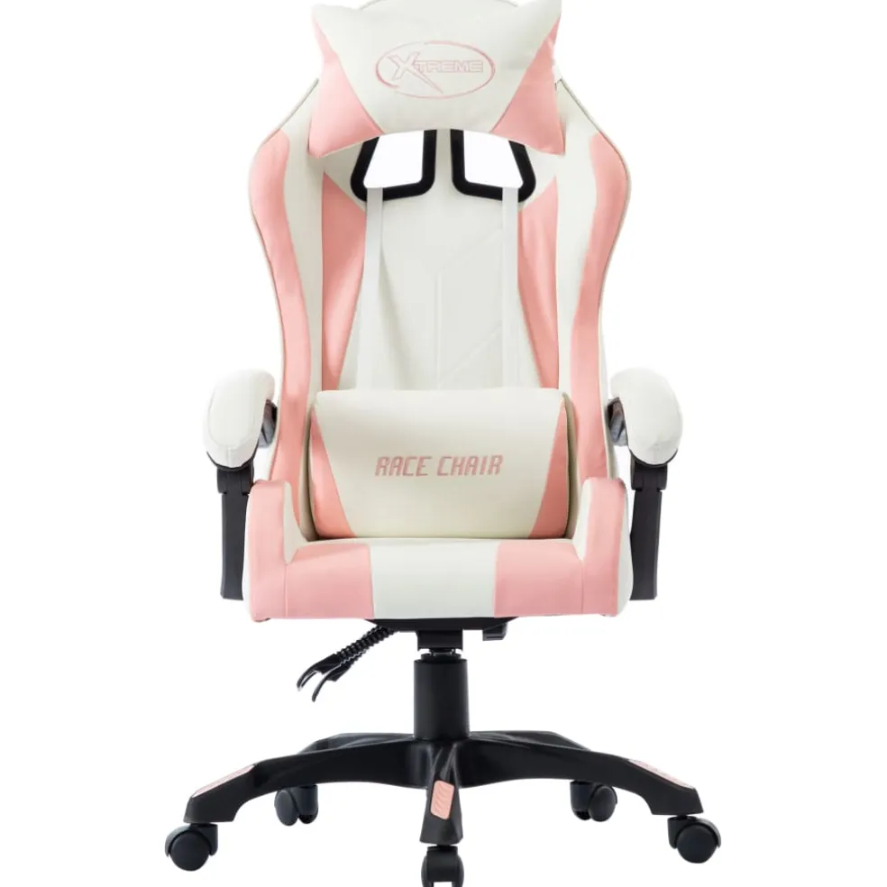 vidaXL Racestoel kunstleer roze