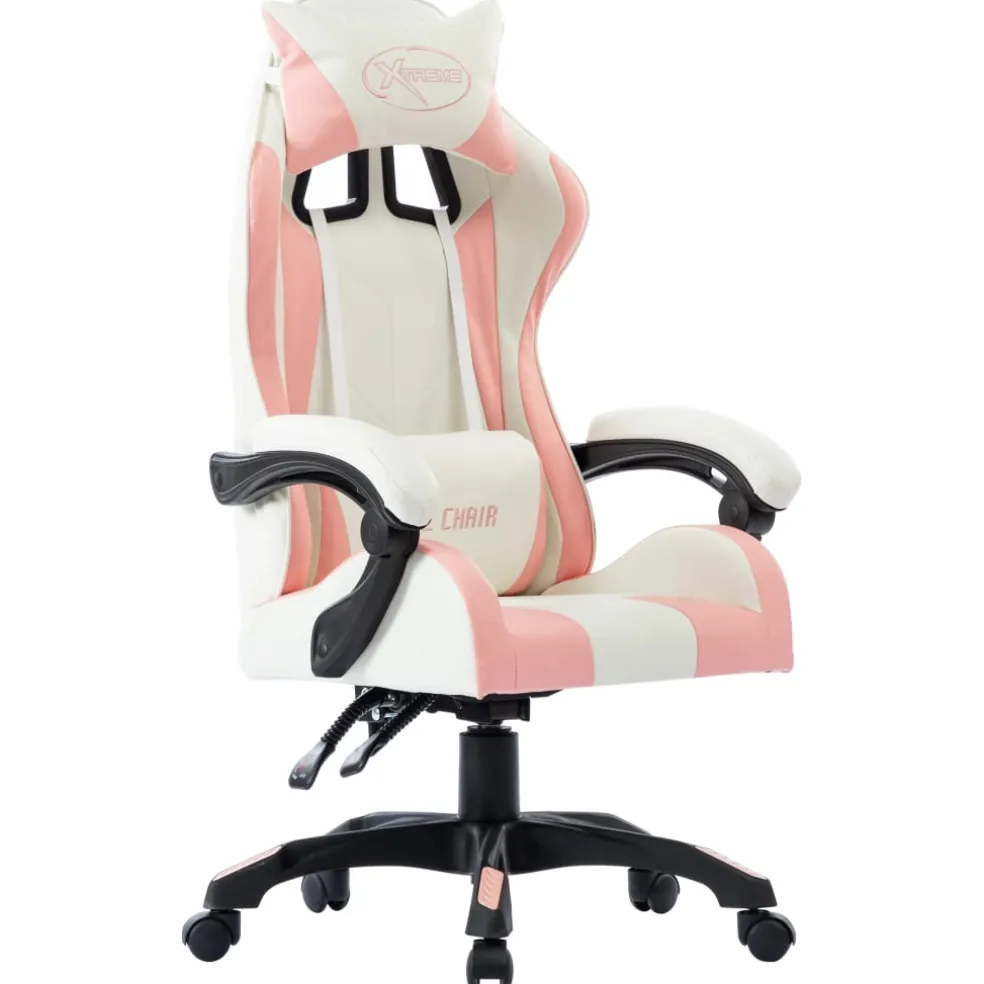 vidaXL Racestoel kunstleer roze