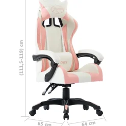 vidaXL Racestoel kunstleer roze
