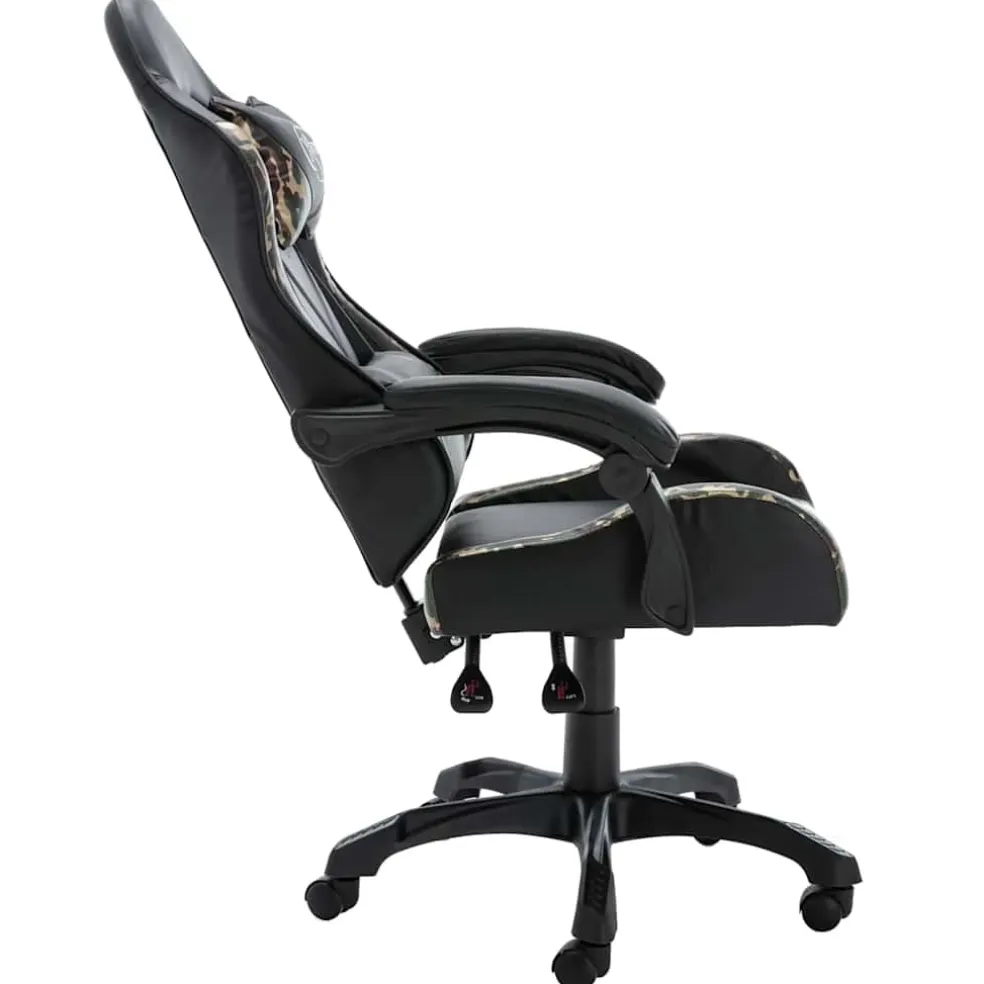 vidaXL Racestoel kunstleer zwart en camouflage