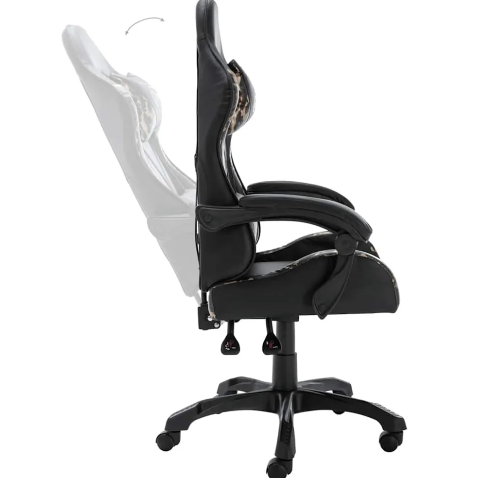 vidaXL Racestoel kunstleer zwart en camouflage