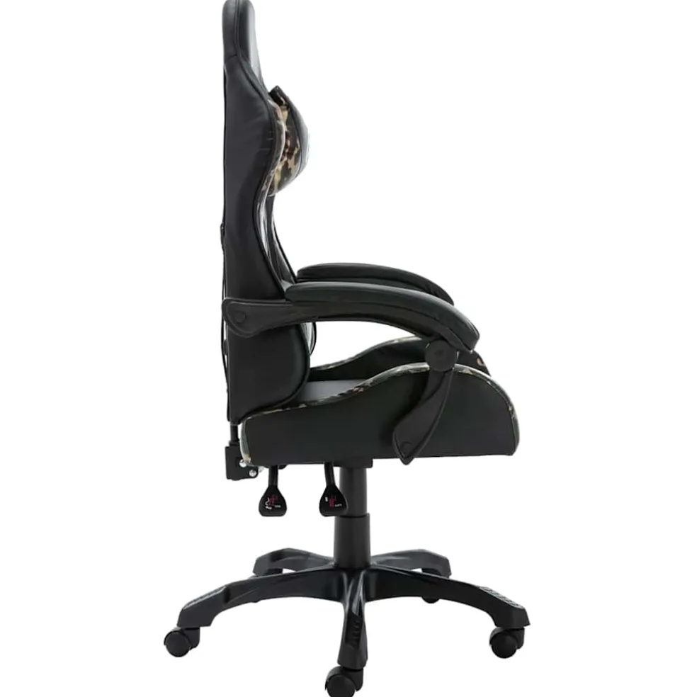 vidaXL Racestoel kunstleer zwart en camouflage