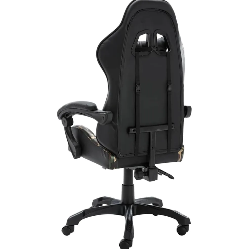 vidaXL Racestoel kunstleer zwart en camouflage