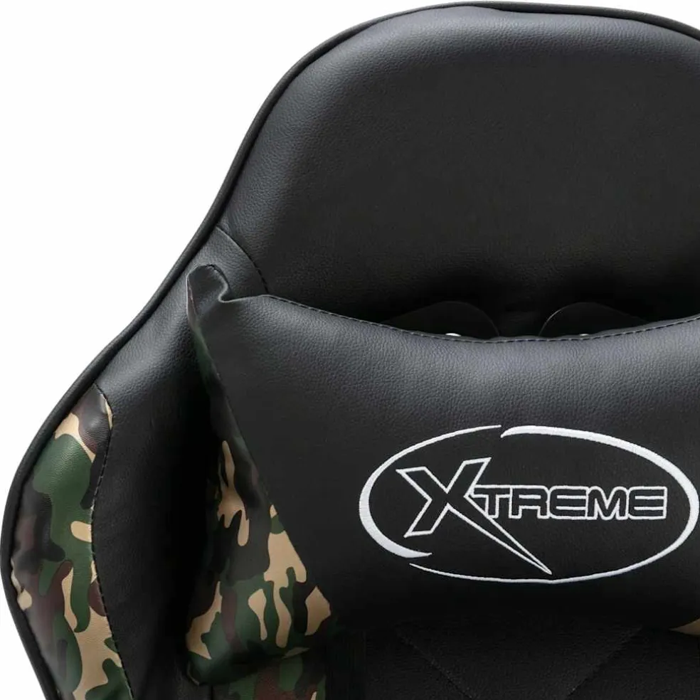 vidaXL Racestoel kunstleer zwart en camouflage