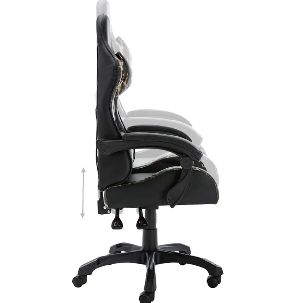 vidaXL Racestoel kunstleer zwart en camouflage