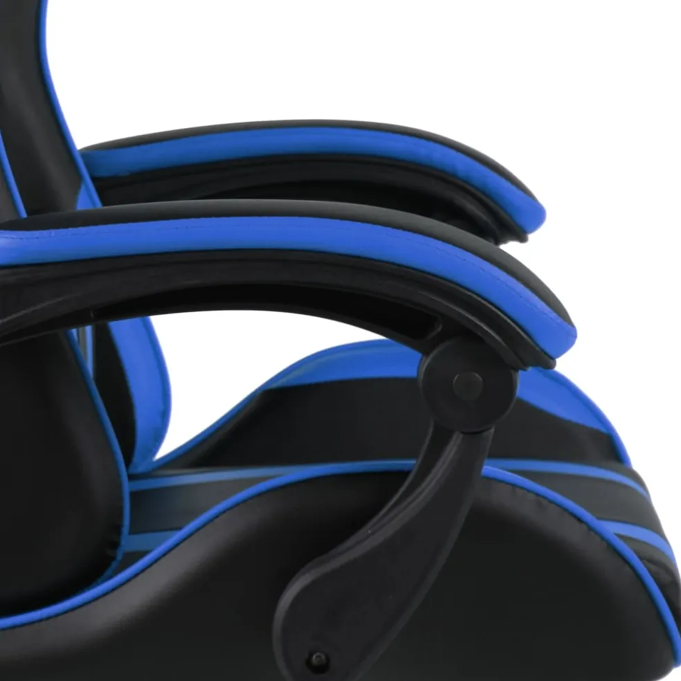 vidaXL Racestoel kunstleer zwart en blauw
