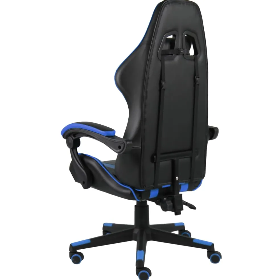 vidaXL Racestoel kunstleer zwart en blauw