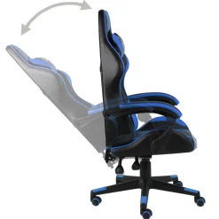 vidaXL Racestoel kunstleer zwart en blauw